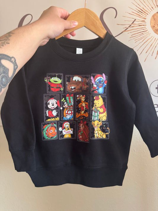 2T Black Christmas mashup crewneck