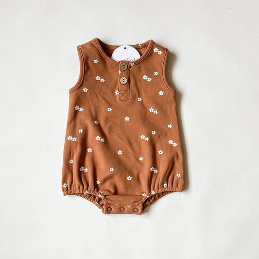 Rust floral bubble romper